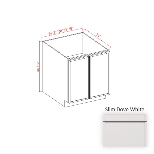 Slim Shaker Style Wood Dove White Base Cabinet Dove White 1