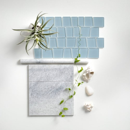 Marble Rice White Bullnose Honed 2