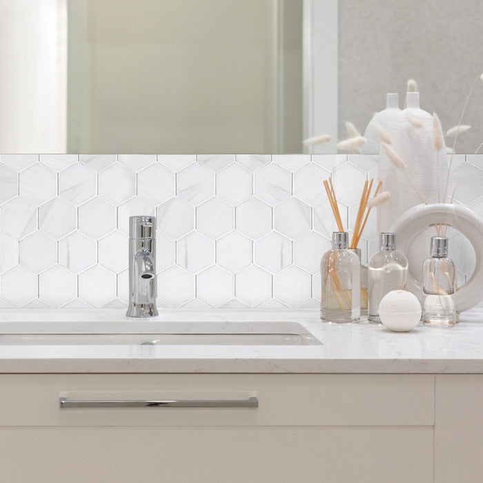 Bianco Dolomite Marble Mosaic Honed 2