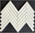 Bianco Dolomite Polished Marble Mosaic - 3 1/2" x 6" Herringbone