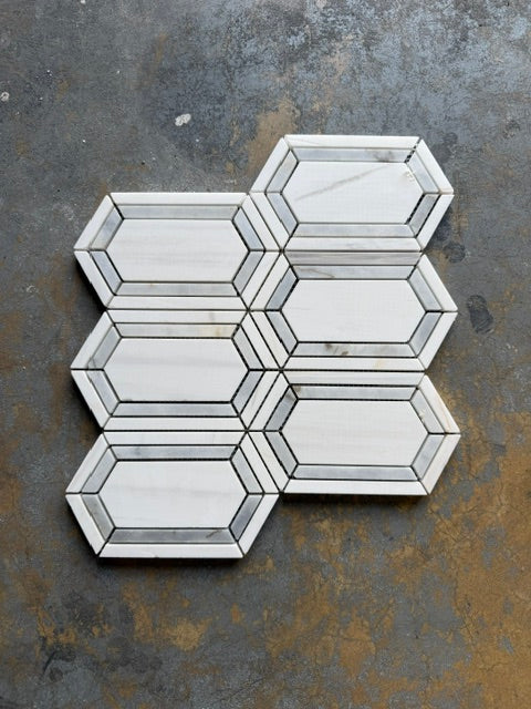 Bianco Dolomite Marble Mosaic - 4" x 7 1/2" Paramount Polished 3