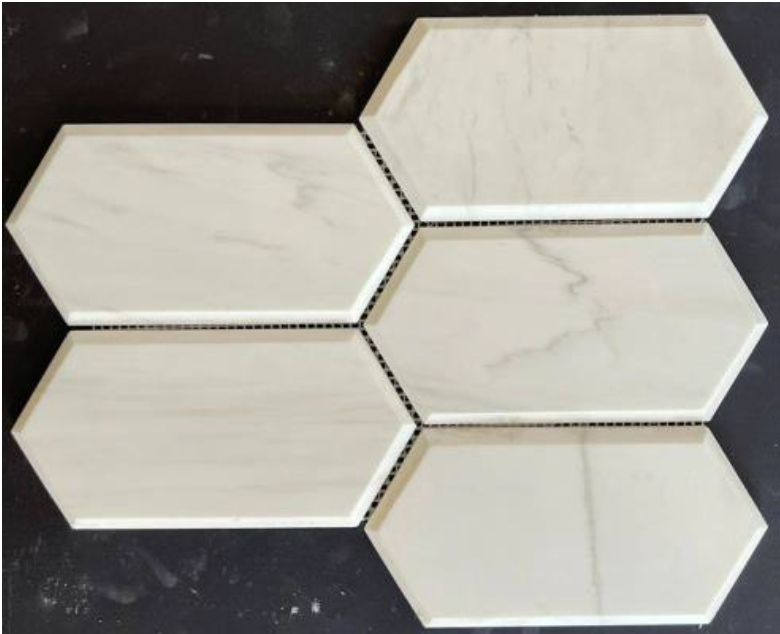 Bianco Dolomite Marble Mosaic - 4" x 7 1/2" Picket Fence Polished