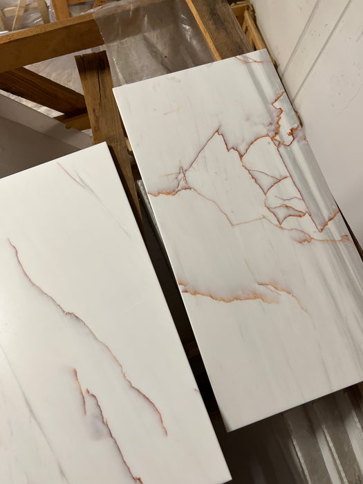 Bianco Dolomiti Rosa Eccellente Marble Tile - 12" x 24" Polished