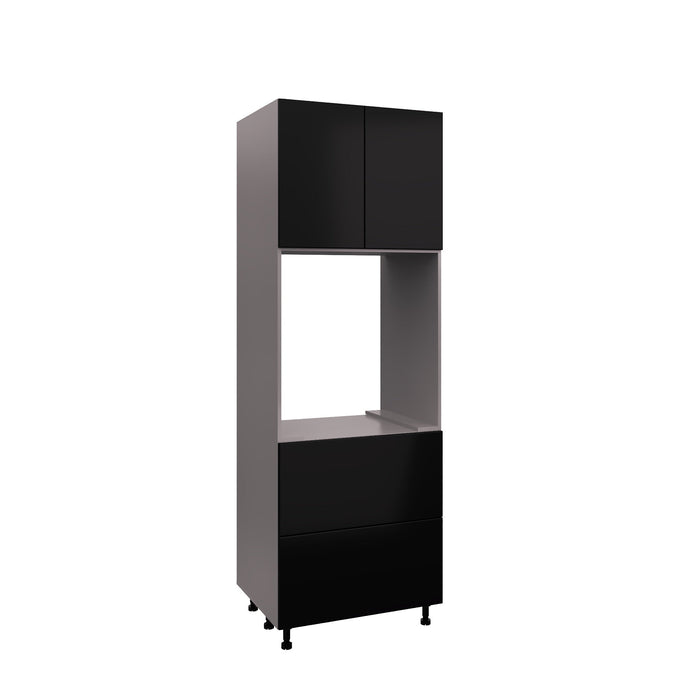 Wallkitchens Wood Black Matte Oven Cabinet Black Matte 1
