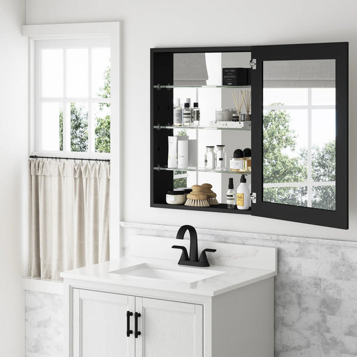 Aluminum Black Medicine Cabinet Black 8