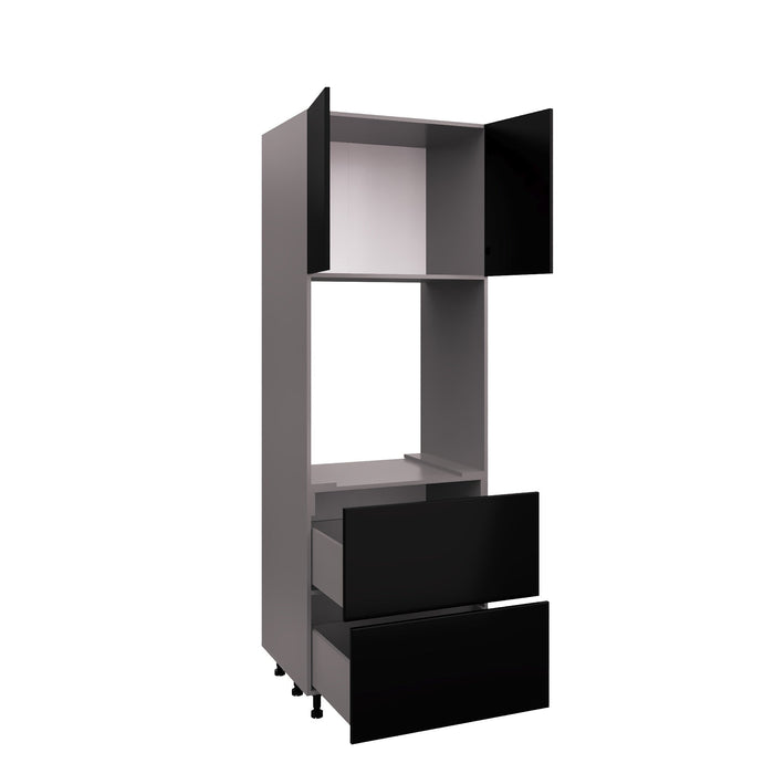 Wallkitchens Wood Black Matte Oven Cabinet Black Matte 2