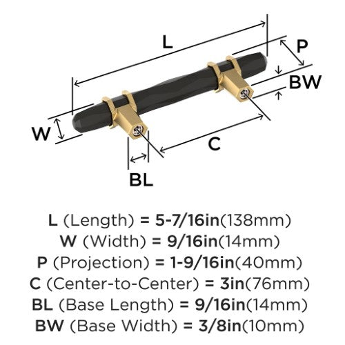 London Zinc Black Bronze / Champagne Bronze Cabinet Pull 7