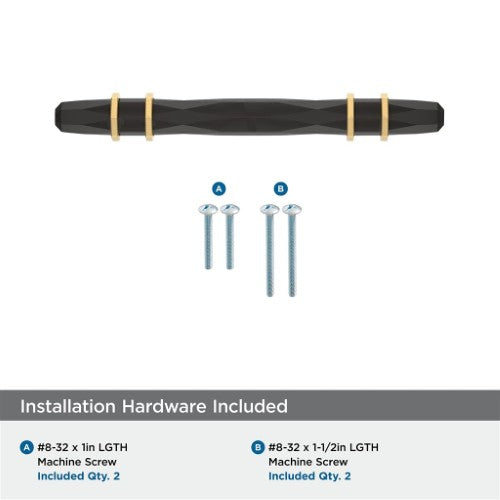 London Zinc Black Bronze / Champagne Bronze Cabinet Pull 16