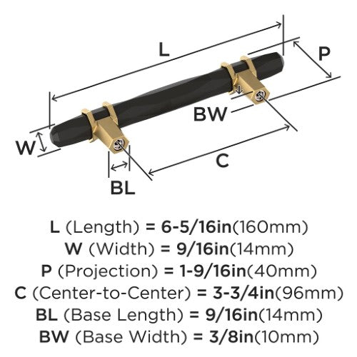 London Zinc Black Bronze / Champagne Bronze Cabinet Pull 10
