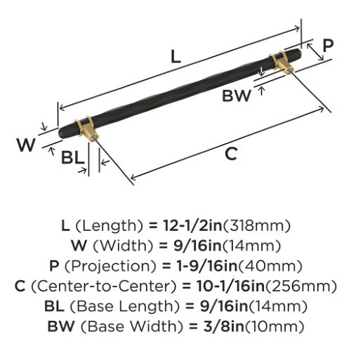 London Zinc Black Bronze / Champagne Bronze Cabinet Pull 9