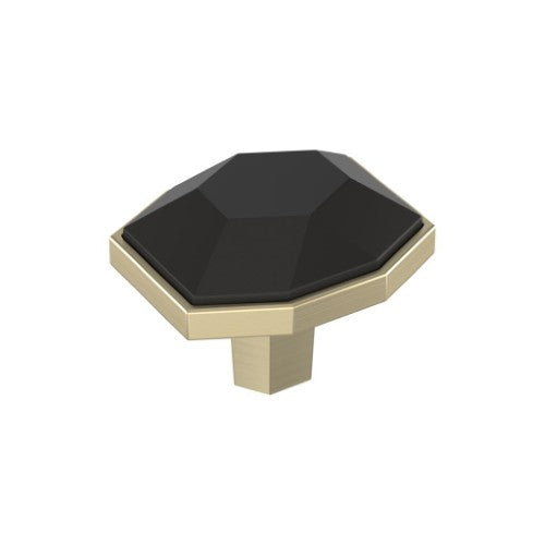 London Zinc Black Bronze / Golden Champagne Cabinet Knob 1