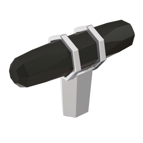 London Zinc Black Bronze / Polished Chrome Cabinet Knob 2