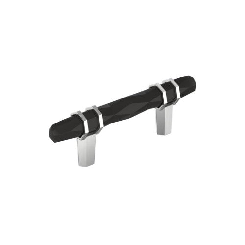 London Zinc Black Bronze / Polished Chrome Cabinet Pull 1
