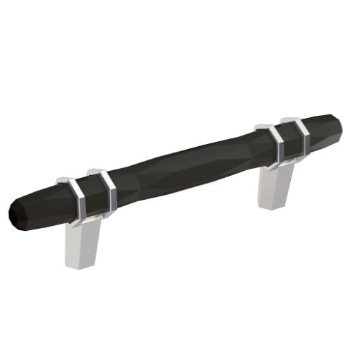 London Zinc Black Bronze / Polished Chrome Cabinet Pull 4