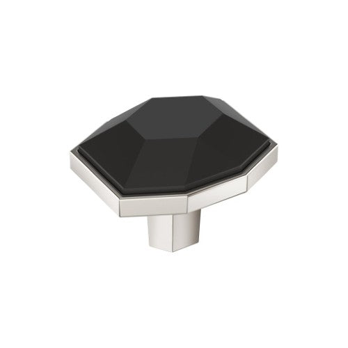 London Zinc Black Bronze / Polished Nickel Cabinet Knob 1