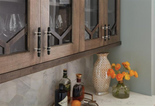 London Zinc Black Bronze / Polished Nickel Cabinet Pull 22
