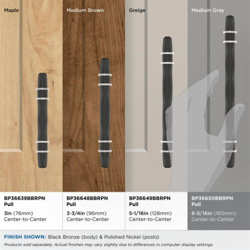 London Zinc Black Bronze / Polished Nickel Cabinet Pull 31