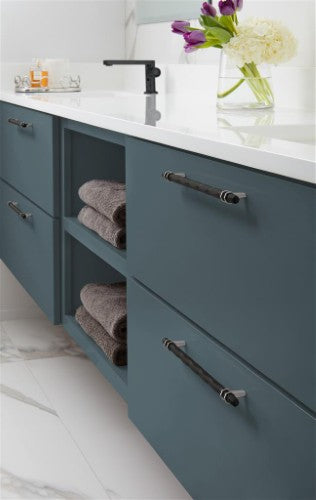 London Zinc Black Bronze / Polished Nickel Cabinet Pull 24
