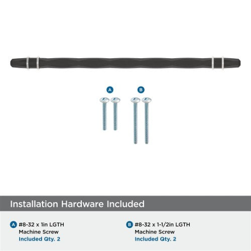 London Zinc Black Bronze / Polished Nickel Cabinet Pull 15