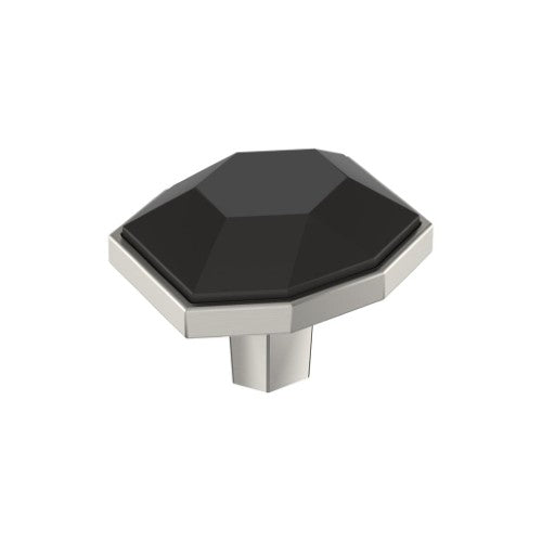 London Zinc Black Bronze / Satin Nickel Cabinet Knob 1