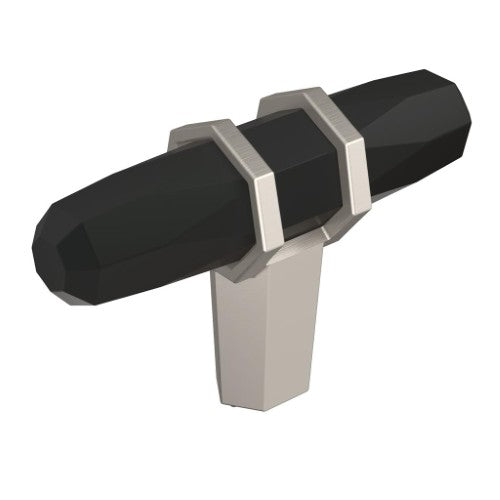 London Zinc Black Bronze / Satin Nickel Cabinet Knob 2