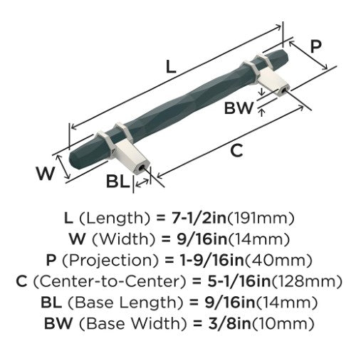 London Zinc Black Bronze / Satin Nickel Cabinet Pull 10
