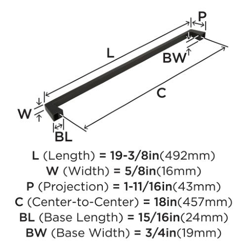 Blackrock Zinc Black Bronze Appliance Pull 6