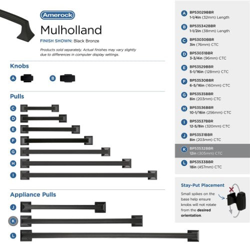 Mulholland Zinc Black Bronze Appliance Pull 9