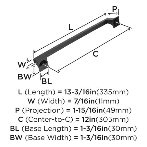 Mulholland Zinc Black Bronze Appliance Pull 3