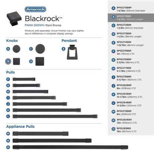 Blackrock Zinc Black Bronze Cabinet Knob 31