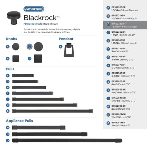 Blackrock Zinc Black Bronze Cabinet Knob 24