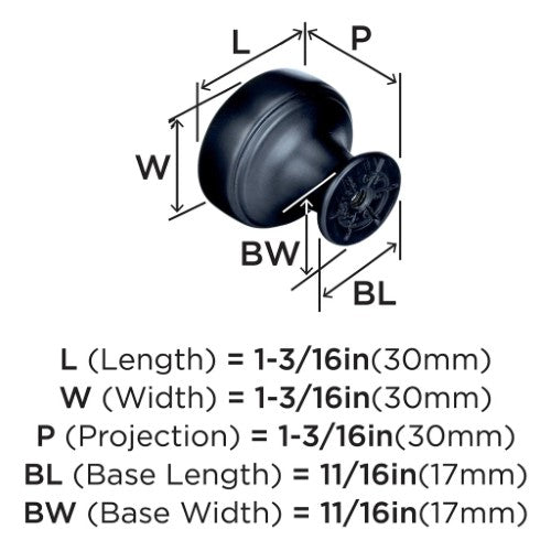 Highland Ridge Zinc Black Bronze Cabinet Knob 3