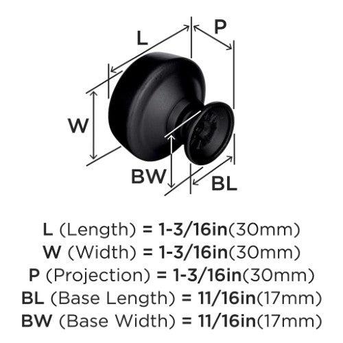 Kane Zinc Black Bronze Cabinet Knob 3