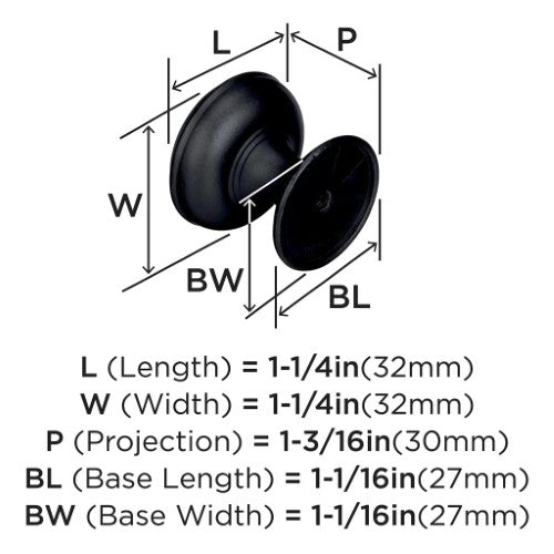 Revitalize Zinc Black Bronze Cabinet Knob 2