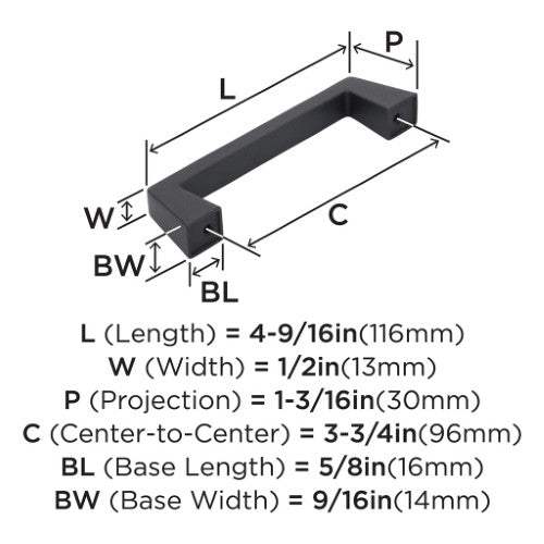 Blackrock Zinc Black Bronze Cabinet Pull 8