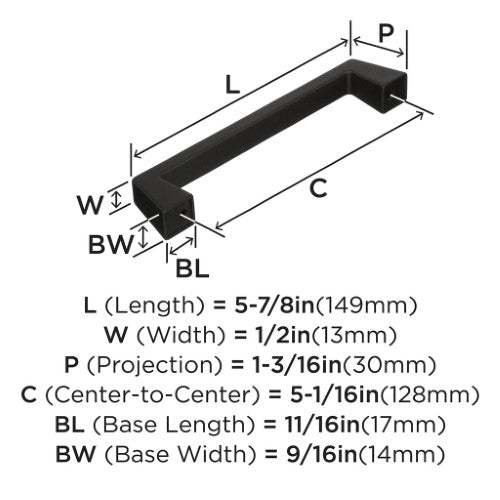 Blackrock Zinc Black Bronze Cabinet Pull 9
