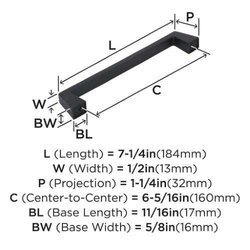 Blackrock Zinc Black Bronze Cabinet Pull 10