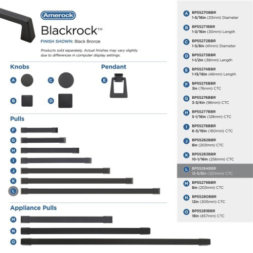 Blackrock Zinc Black Bronze Cabinet Pull 41