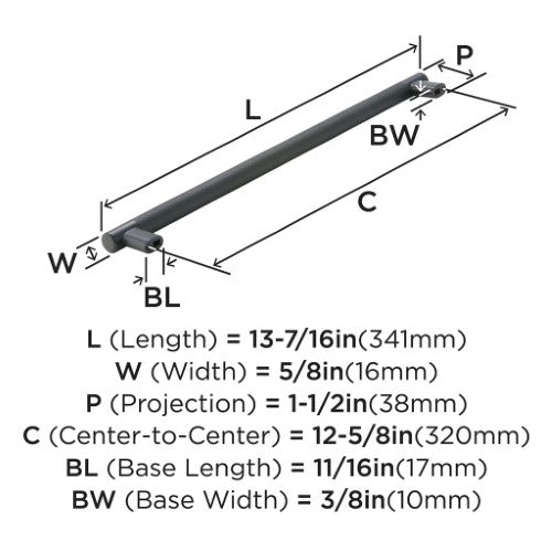 Bronx Zinc & Stainless Steel Black Bronze Cabinet Pull 8