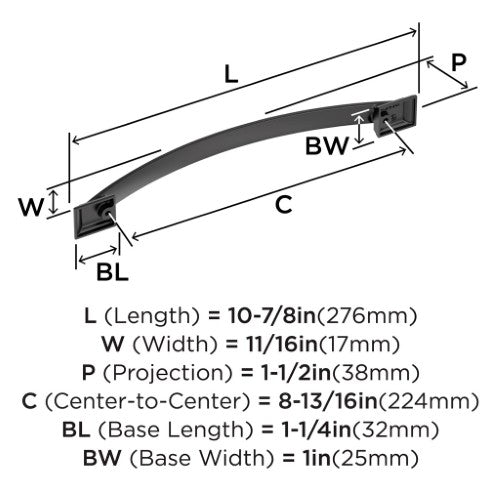 Candler Zinc Black Bronze Cabinet Pull 13