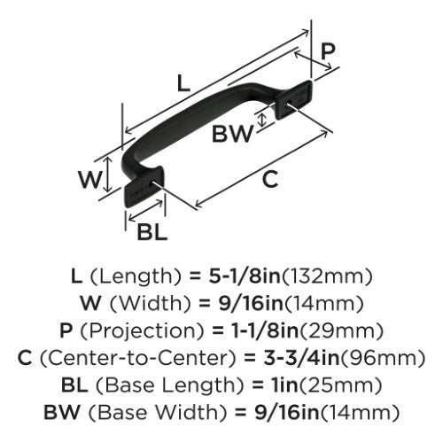 Highland Ridge Zinc Black Bronze Cabinet Pull 10