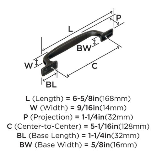 Highland Ridge Zinc Black Bronze Cabinet Pull 11