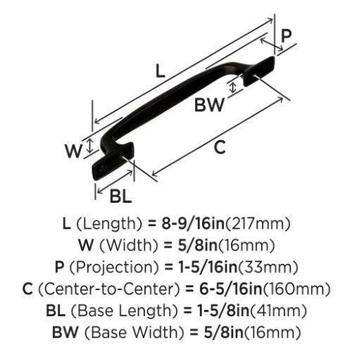 Highland Ridge Zinc Black Bronze Cabinet Pull 8
