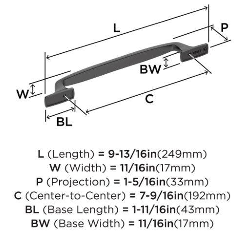 Highland Ridge Zinc Black Bronze Cabinet Pull 13