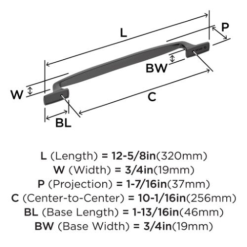 Highland Ridge Zinc Black Bronze Cabinet Pull 14
