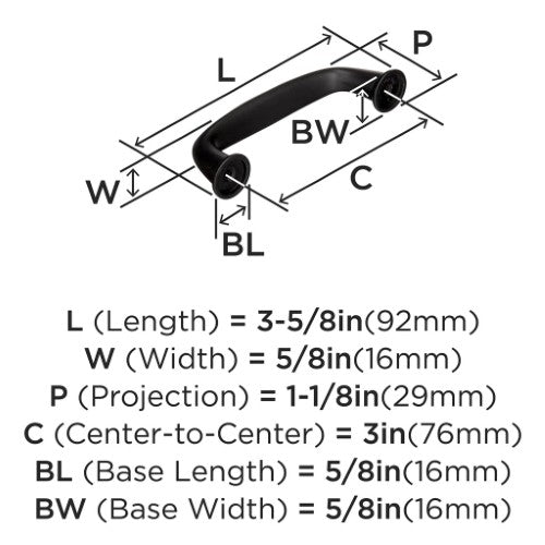 Kane Zinc Black Bronze Cabinet Pull 11