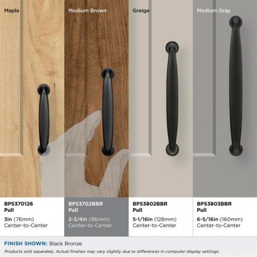Kane Zinc Black Bronze Cabinet Pull 37