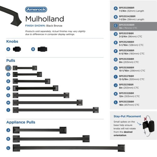 Mulholland Zinc Black Bronze Cabinet Pull 31