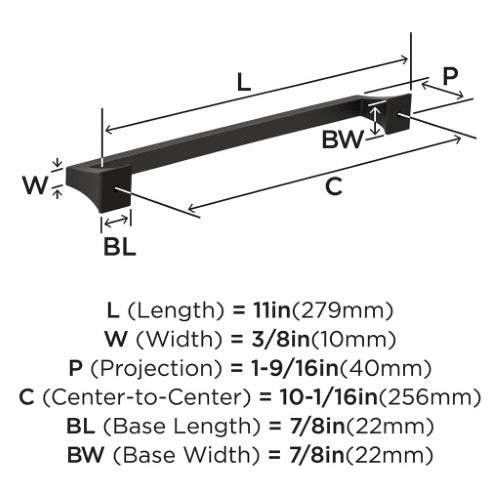 Mulholland Zinc Black Bronze Cabinet Pull 13