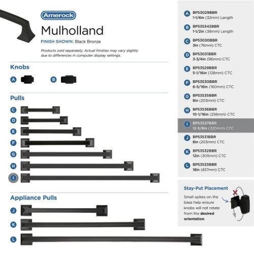 Mulholland Zinc Black Bronze Cabinet Pull 42